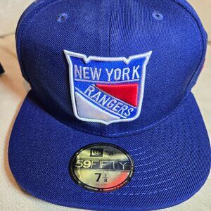 NEWERA 59FIFTY NHL NEWYORK RANGERS FITTED CAP ROYAL AUTHENTIC ALL SIZES Sizes Av